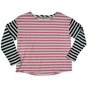 Vineyard Vines Striped Long Sleeve Tee Shirt Pink White navy blue Size S